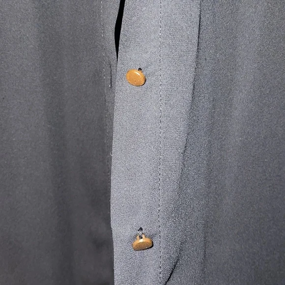 Forever 21 black sheer button up top - Picture 2 of 4